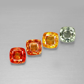 1,93 ct natürliche mehrfarbiger Saphir-Edelsteine, Kissenschliff, VVS