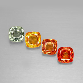 1,93 ct natürliche mehrfarbiger Saphir-Edelsteine, Kissenschliff, VVS