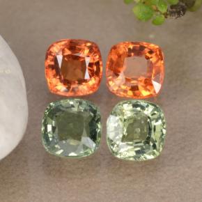 2,53 ct natürliche mehrfarbiger Saphir-Edelsteine, Kissenschliff, VVS-VS