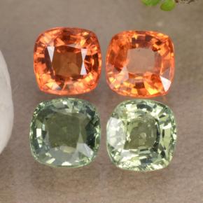 2,53 ct natürliche mehrfarbiger Saphir-Edelsteine, Kissenschliff, VVS-VS