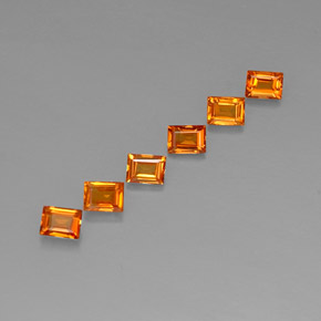  ct natürliche orangefarbener Saphir-Edelsteine, Baguette, VVS-VS