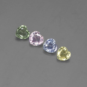 1,30 ct natürliche mehrfarbiger Saphir-Edelsteine, Herzform, VVS-VS