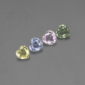 1,30 ct natürliche mehrfarbiger Saphir-Edelsteine, Herzform, VVS-VS