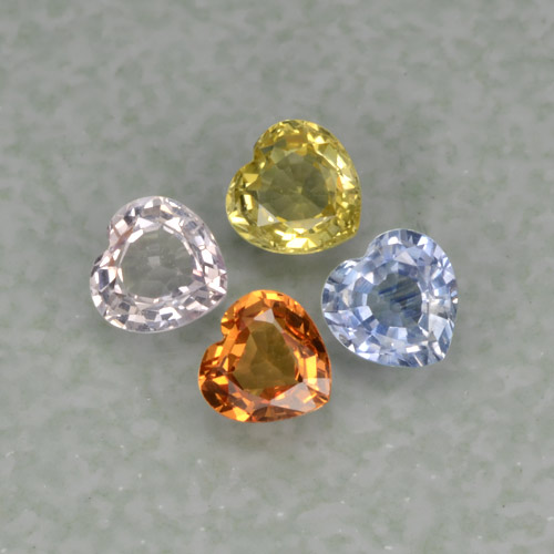 1,35 ct natürliche mehrfarbiger Saphir-Edelsteine, Herzform, VVS-VS