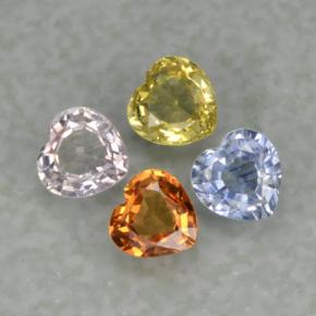 1,35 ct natürliche mehrfarbiger Saphir-Edelsteine, Herzform, VVS-VS
