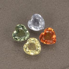 1,32 ct natürliche mehrfarbiger Saphir-Edelsteine, Herzform, VVS-VS