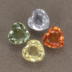 1,32 ct natürliche mehrfarbiger Saphir-Edelsteine, Herzform, VVS-VS