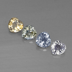 1,31 ct natürliche mehrfarbiger Saphir-Edelsteine, Herzform, VVS-VS