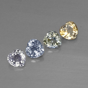 1,31 ct natürliche mehrfarbiger Saphir-Edelsteine, Herzform, VVS-VS