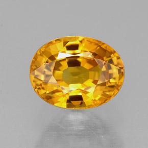 1,97 ctw natürlicher gelber Saphir, Oval Schliff, VVS