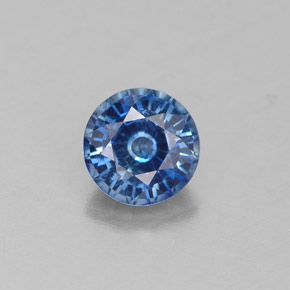 0,60 ctw natürlicher blauer Saphir, Rundschliff, VS