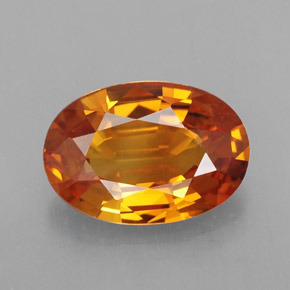 2,49 ctw natürlicher orangefarbener Saphir, Oval Schliff, VVS-VS