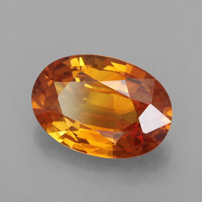 2,49 ctw natürlicher orangefarbener Saphir, Oval Schliff, VVS-VS