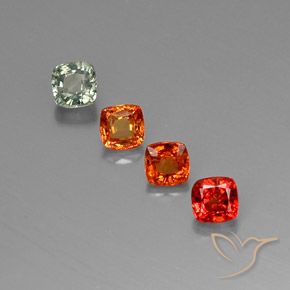 2,44 ct natürliche mehrfarbiger Saphir-Edelsteine, Kissenschliff, VVS-VS