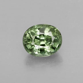 0,64 ctw natürlicher grüner Saphir, Oval Schliff, SI