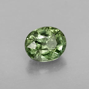 0,64 ctw natürlicher grüner Saphir, Oval Schliff, SI