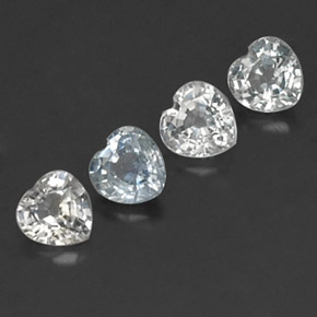 1,23 ct natürliche weißer Saphir-Edelsteine, Herzform, VVS-VS