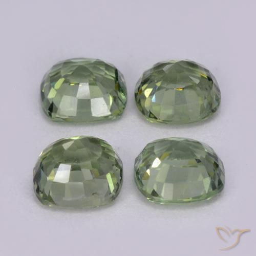 1.53 ct natürliche Helles Salbeigrün Saphir-Edelsteine, Kissen, VVS-VS