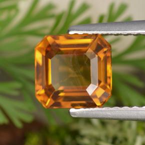 2,08 ctw natürlicher orangefarbener Saphir, Smaragdschliff, VS-SI