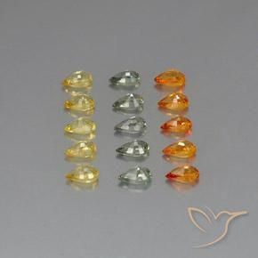 3,88 ct natürliche mehrfarbiger Saphir-Edelsteine, Birnenform, VVS