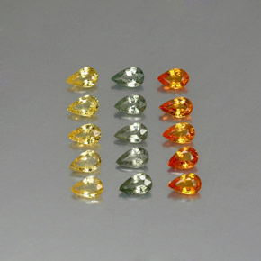 3,58 ct natürliche mehrfarbiger Saphir-Edelsteine, Birnenform, VVS-VS