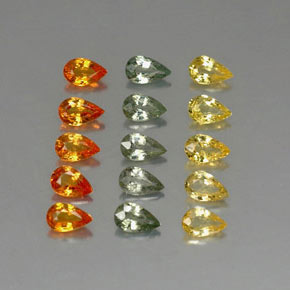 3,58 ct natürliche mehrfarbiger Saphir-Edelsteine, Birnenform, VVS-VS