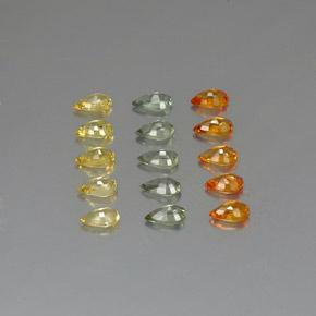 3,58 ct natürliche mehrfarbiger Saphir-Edelsteine, Birnenform, VVS-VS