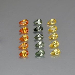 4,20 ct natürliche mehrfarbiger Saphir-Edelsteine, Birnenform, VVS-VS