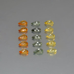 4,20 ct natürliche mehrfarbiger Saphir-Edelsteine, Birnenform, VVS-VS