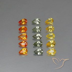 4,05 ct natürliche mehrfarbiger Saphir-Edelsteine, Birnenform, VVS-VS