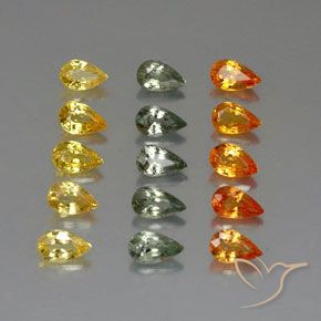4.32 ct natürliche Mehrfarbig Saphir-Edelsteine, Birnenform, VVS-VS