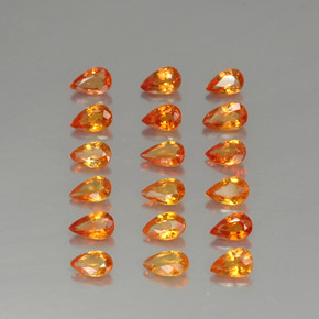  ct natürliche orangefarbener Saphir-Edelsteine, Birnenform, VVS-VS