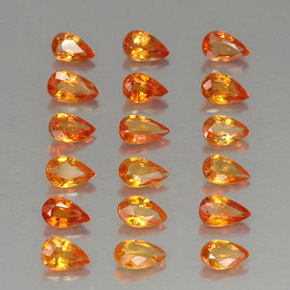  ct natürliche orangefarbener Saphir-Edelsteine, Birnenform, VVS-VS