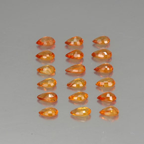  ct natürliche orangefarbener Saphir-Edelsteine, Birnenform, VVS-VS