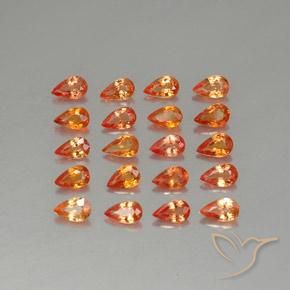 4.60ctw Natürlicher Mittelorange Saphir, Birnenform, VVS-VS