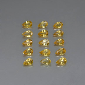  ct natürliche Gold Saphir-Edelsteine, Birnenform, VVS-VS