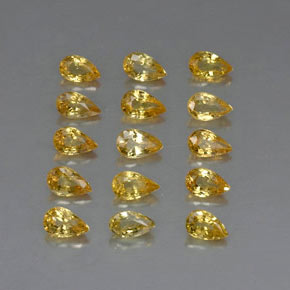  ct natürliche Gold Saphir-Edelsteine, Birnenform, VVS-VS