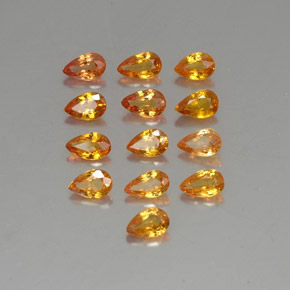 3,77 ct natürliche orangefarbener Saphir-Edelsteine, Birnenform, VVS-VS