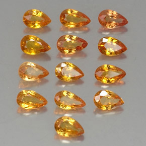 3,77 ct natürliche orangefarbener Saphir-Edelsteine, Birnenform, VVS-VS
