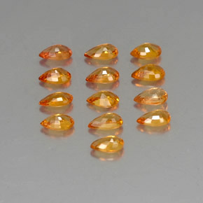 3,77 ct natürliche orangefarbener Saphir-Edelsteine, Birnenform, VVS-VS