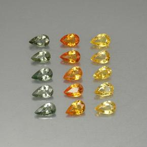3,72 ct natürliche mehrfarbiger Saphir-Edelsteine, Birnenform, VVS-VS
