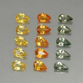 3,72 ct natürliche mehrfarbiger Saphir-Edelsteine, Birnenform, VVS-VS