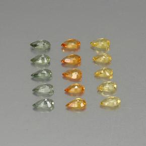3,72 ct natürliche mehrfarbiger Saphir-Edelsteine, Birnenform, VVS-VS