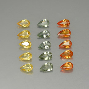 3,20 ct natürliche mehrfarbiger Saphir-Edelsteine, Birnenform, VVS-VS