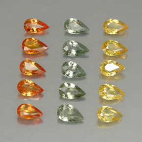 3,20 ct natürliche mehrfarbiger Saphir-Edelsteine, Birnenform, VVS-VS