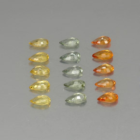 3,20 ct natürliche mehrfarbiger Saphir-Edelsteine, Birnenform, VVS-VS