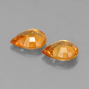  ct natürliche orangefarbener Saphir-Edelsteine, Birnenform, VS