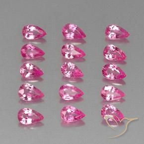 3.93 ct natürliche Mittel-Dunkelrosa Saphir-Edelsteine, Birnenform, VVS-VS