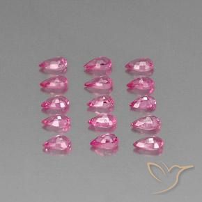 3.93 ct natürliche Mittel-Dunkelrosa Saphir-Edelsteine, Birnenform, VVS-VS