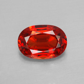 1,90 ctw natürlicher orangefarbener Saphir, Oval Schliff, VVS